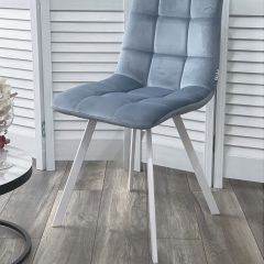 Стул CHILLI SQUARE G108-56 пудровый синий, велюр/ белый каркас М-City в Югорске - yugorsk.mebel24.online | фото 6