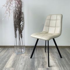 Стул CHILLI SQUARE HK017-02 серо-бежевый, PU/ черный каркас М-City в Югорске - yugorsk.mebel24.online | фото 2