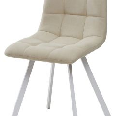 Стул CHILLI SQUARE UF860-01B бежевый, ткань/ белый каркас М-City в Югорске - yugorsk.mebel24.online | фото