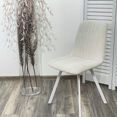 Стул ELVIS WZ2042-18 белая галька фактурный велюр / белый каркас М-City в Югорске - yugorsk.mebel24.online | фото