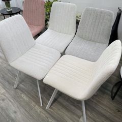 Стул ELVIS WZ2042-18 белая галька фактурный велюр / белый каркас М-City в Югорске - yugorsk.mebel24.online | фото 6