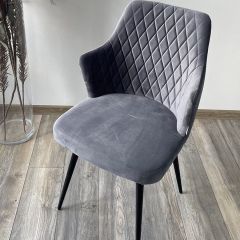 Стул HERMAN 360 град. СЕРЫЙ #27, велюр / черный каркас М-City в Югорске - yugorsk.mebel24.online | фото