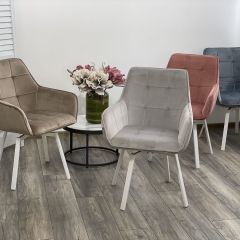 Стул MAVERICK 360 град. поворот. BLUVEL-40 BEIGE/ белый каркас, М-City в Югорске - yugorsk.mebel24.online | фото 3
