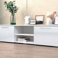 Тумба ТВ 1500 (ЛДСП Белый/Белый глянец) в Югорске - yugorsk.mebel24.online | фото