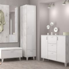 Вешалка с зеркалом Эго ВЗ-1 Бетон светлый в Югорске - yugorsk.mebel24.online | фото 2