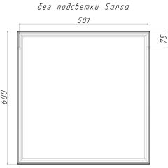 Зеркало Corsica 600х600 black без подсветки Sansa (SB1064Z) в Югорске - yugorsk.mebel24.online | фото 4
