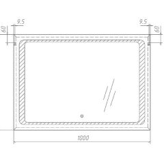 Зеркало Galaxy 100 alum с подсветкой Sansa (SG1008Z) в Югорске - yugorsk.mebel24.online | фото 7