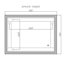 Зеркало Лондон 800х600 с подсветкой Домино (GL7019Z) в Югорске - yugorsk.mebel24.online | фото 8