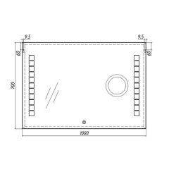 Зеркало Quadro 100 alum (линза) с подсветкой Sansa (SQL1030Z) в Югорске - yugorsk.mebel24.online | фото 8