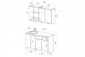 АСАЯ Кухонный гарнитур Медиум 1400 мм в Югорске - yugorsk.mebel24.online | фото 2