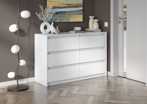 АЙДЕН КМ06-1200 Комод 6 ящиков (белый) в Югорске - yugorsk.mebel24.online | фото