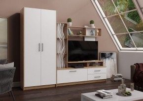 ДАРЬЯ Гостиная (Дуб Вотан/Белый глянец) в Югорске - yugorsk.mebel24.online | фото 1