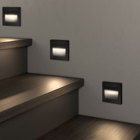 DK3050-BK Светильник встраиваемый в стену, IP 20, LED 3000, 1 Вт, черный пластик в Югорске - yugorsk.mebel24.online | фото 3