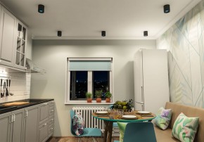 DK3090-BK+CY Светильник накладной IP 20, 10 Вт, GU5.3, LED, черный/голубой, пластик в Югорске - yugorsk.mebel24.online | фото 2