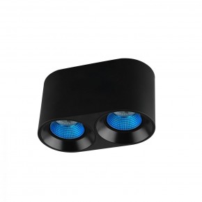 DK3096-BK+CY Светильник накладной IP 20, 10 Вт, GU5.3, LED, черный/голубой, пластик в Югорске - yugorsk.mebel24.online | фото