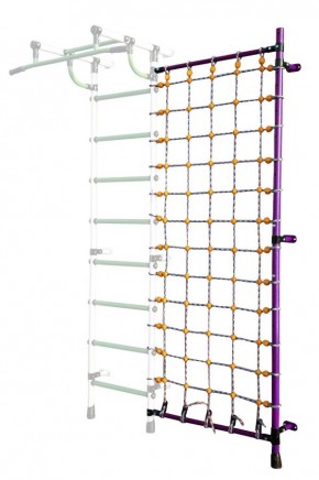 Дополнительная стойка к пристенному ДСК с сеткой для лазания, цв. фиолетовый в Югорске - yugorsk.mebel24.online | фото