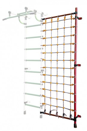 Дополнительная стойка к пристенному ДСК с сеткой для лазания, цв. красный в Югорске - yugorsk.mebel24.online | фото