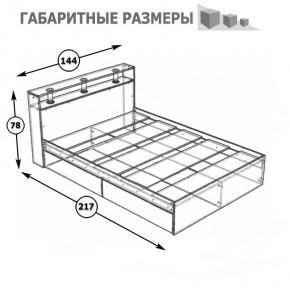 Камелия Кровать 1400, цвет белый, ШхГхВ 143,5х217х78,2 см., сп.м. 1400х2000 мм., без матраса, основание есть в Югорске - yugorsk.mebel24.online | фото 4