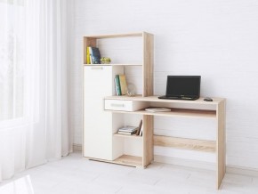 Компьютерный стол Квартет-8 дуб сонома/белый в Югорске - yugorsk.mebel24.online | фото