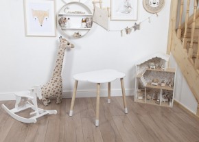 Комплект детский стол ОБЛАЧКО и стул ЗВЕЗДА ROLTI Baby (белая столешница/белое сиденье/береза ножки) в Югорске - yugorsk.mebel24.online | фото