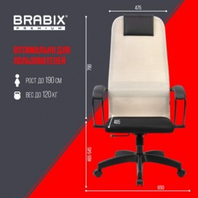 Кресло BRABIX PREMIUM "Ultimate EX-800" пластик, плотная двойная сетка Х2, черное/бежевое, 532916 в Югорске - yugorsk.mebel24.online | фото 6