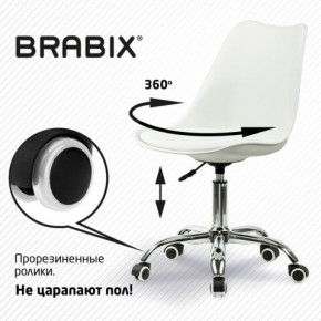 Кресло стул BRABIX "Eames MG-310 CH", хром, пластик белый, экокожа белая, 532923 в Югорске - yugorsk.mebel24.online | фото 7