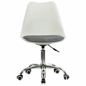 Кресло стул BRABIX "Eames MG-310 CH", хром, пластик белый, ткань серая, 532924 в Югорске - yugorsk.mebel24.online | фото 1