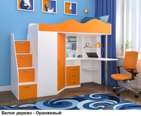 Кровать-чердак Пионер 1 (800*1900) Белое дерево, Анкор темный, Венге в Югорске - yugorsk.mebel24.online | фото 6