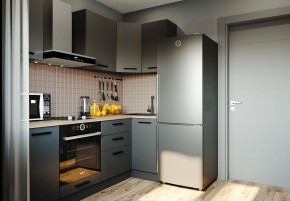 Кухня угловая Антрацит 2200х1000 (Стол. 38мм) в Югорске - yugorsk.mebel24.online | фото 1