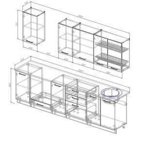 Кухонный гарнитур Графика 2800 (Стол. 26мм) в Югорске - yugorsk.mebel24.online | фото 2