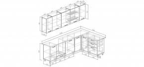 Кухонный гарнитур угловой Капри 2600х1600 (Стол. 26мм) в Югорске - yugorsk.mebel24.online | фото 1