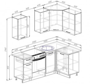 Кухонный гарнитур угловой Латте 2000х1200 (Стол. 38мм) в Югорске - yugorsk.mebel24.online | фото 2