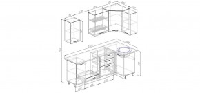 Кухонный гарнитур угловой Латте 2200х1000 (Стол. 26мм) в Югорске - yugorsk.mebel24.online | фото 2