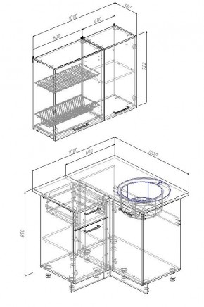 Кухонный гарнитур угловой Лофт 1000х1000 (Стол. 26мм) в Югорске - yugorsk.mebel24.online | фото 1