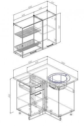 Кухонный гарнитур угловой Муссон 1000х1000 (Стол. 26мм) в Югорске - yugorsk.mebel24.online | фото 2