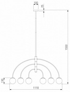 Люстра на штанге Eurosvet Cenacolo 30179/6 черный в Югорске - yugorsk.mebel24.online | фото 3
