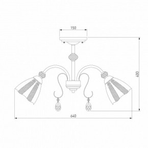 Люстра на штанге Eurosvet Floranse 30155/5 античная бронза в Югорске - yugorsk.mebel24.online | фото 3