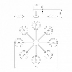 Люстра на штанге Eurosvet Gallo 70121/8 черный в Югорске - yugorsk.mebel24.online | фото 3