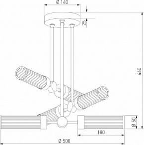 Люстра на штанге Eurosvet Oriens 60166/6 латунь в Югорске - yugorsk.mebel24.online | фото 5