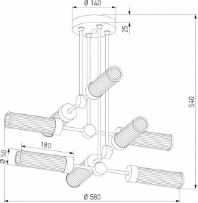 Люстра на штанге Eurosvet Oriens 60166/8 латунь в Югорске - yugorsk.mebel24.online | фото 3