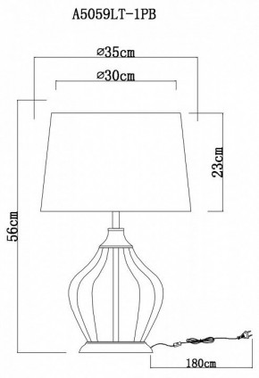 Настольная лампа декоративная Arte Lamp Baymont A5059LT-1PB в Югорске - yugorsk.mebel24.online | фото 3