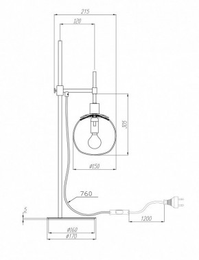 Настольная лампа декоративная Maytoni Erich MOD221-TL-01-N в Югорске - yugorsk.mebel24.online | фото 3