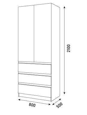 ПАРУС Шкаф 2-х ств. 800 в Югорске - yugorsk.mebel24.online | фото 3
