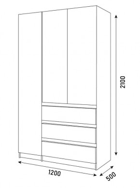 ПАРУС Шкаф 3-х ств. 1200 в Югорске - yugorsk.mebel24.online | фото 3