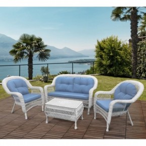 Плетеный комплект для отдыха из искусственного ротанга  LV-520 White/Blue в Югорске - yugorsk.mebel24.online | фото 1