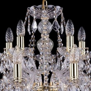 Подвесная люстра Bohemia Ivele Crystal 1411 1411/10+5/240/G/Leafs в Югорске - yugorsk.mebel24.online | фото 4