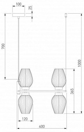 Подвесная люстра Eurosvet Alva 30183/4 латунь в Югорске - yugorsk.mebel24.online | фото 4