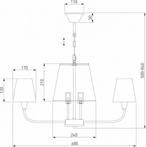 Подвесная люстра Eurosvet Milos 60153/8 латунь в Югорске - yugorsk.mebel24.online | фото 5