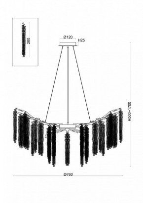 Подвесная люстра Freya Mineral FR1010PL-10G в Югорске - yugorsk.mebel24.online | фото 2