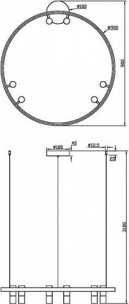 Подвесная люстра Maytoni Halo MOD102PL-L42BK в Югорске - yugorsk.mebel24.online | фото 4